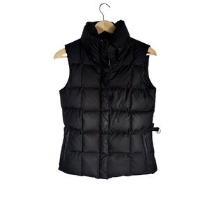 Eddie Bauer EB700 Down Fill Women's Puffer Vest Zip Belted Black Winter Size XS
